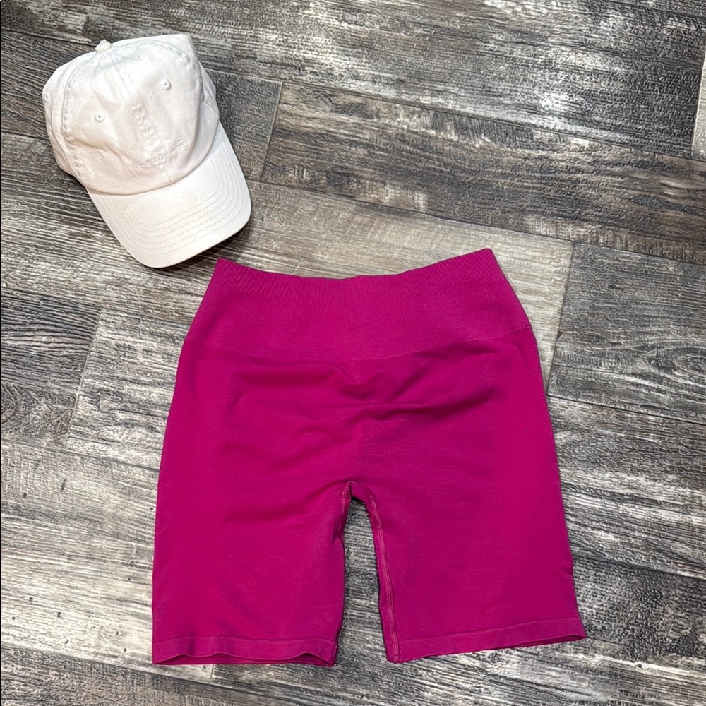 Alphalete Pink Bike Shorts High-Waisted Stretchy Never Worn